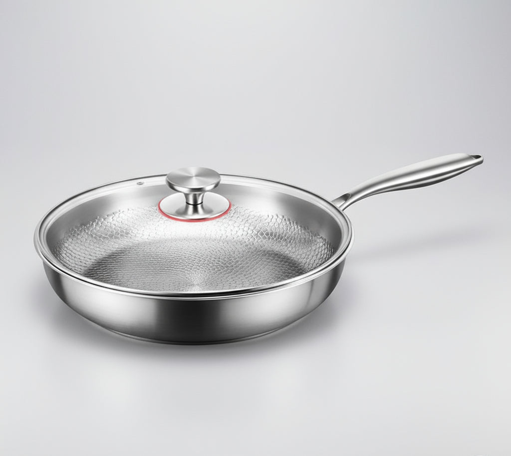 Sartén QuellForge Inducción Listo con Revestimiento Antiadherente Martillado de Titanio para Cocina Diaria