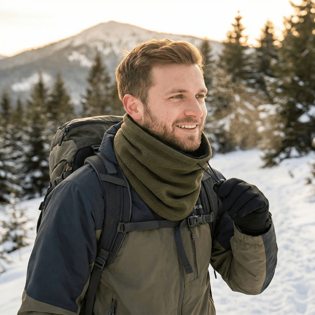 Cachecol polar corta-vento para o pescoço, ideal para entusiastas do frio