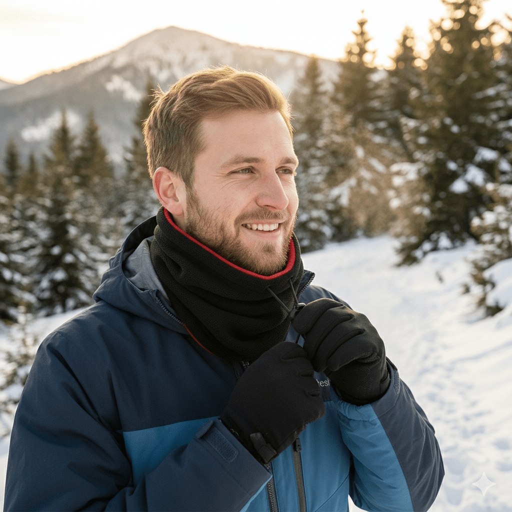 Cachecol polar corta-vento para o pescoço, ideal para entusiastas do frio