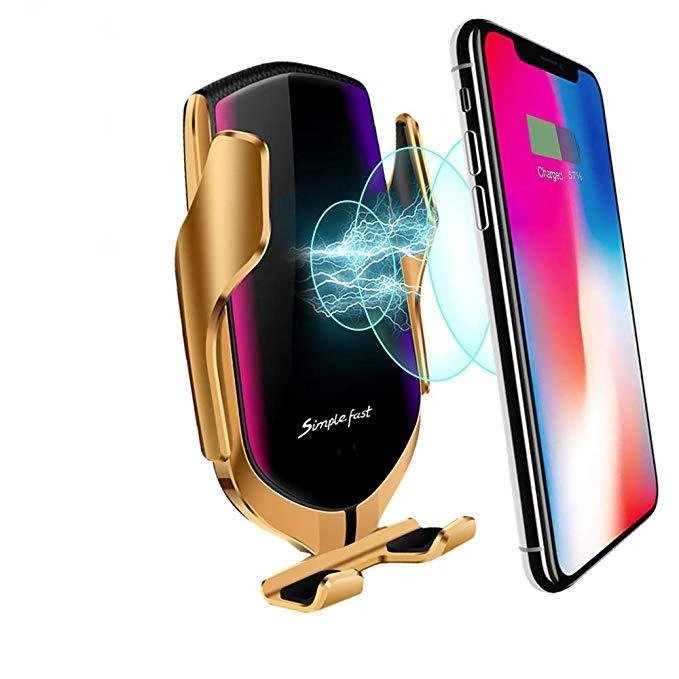 AeroGrip Enhånds Trådløs Bilholder med Automatisk Klyping og Qi-lading, 360° Rotasjon