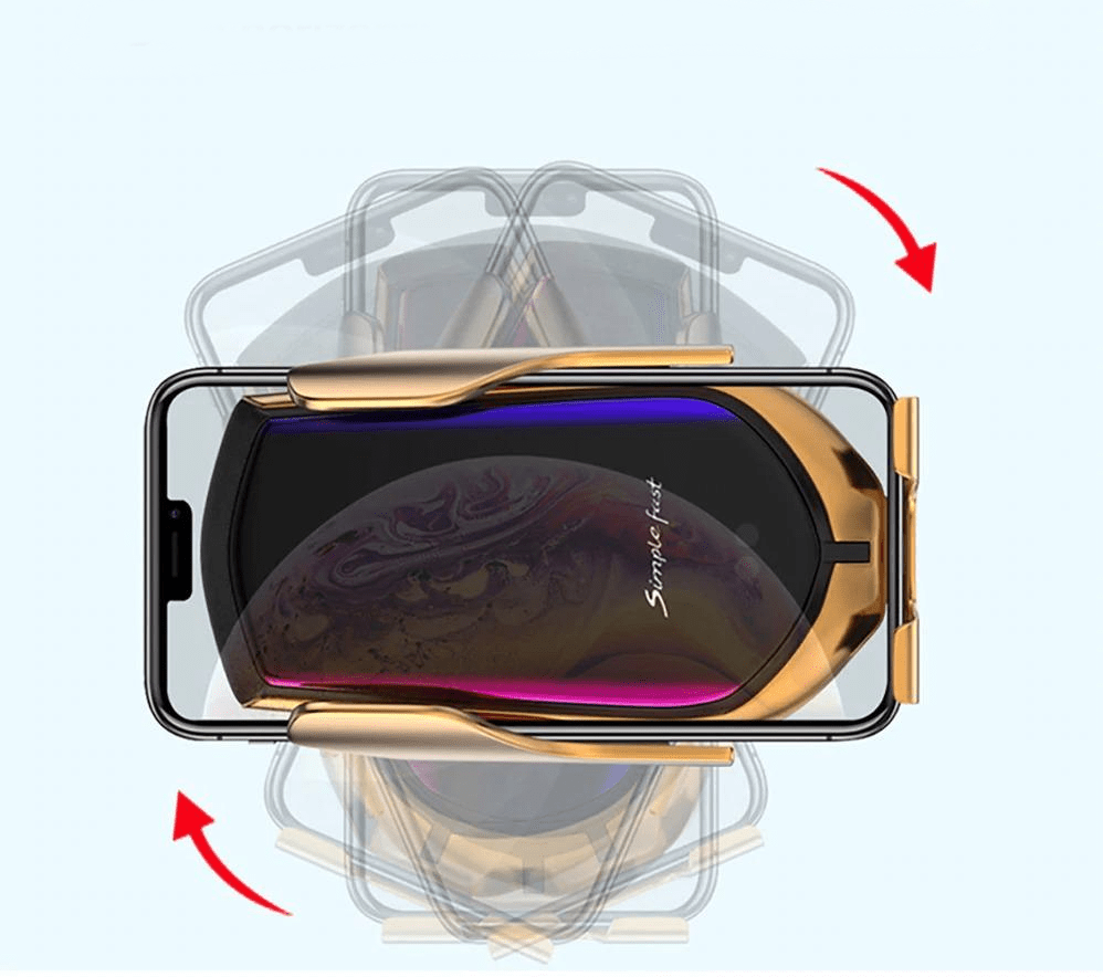 AeroGrip Enhånds Trådløs Bilholder med Automatisk Klyping og Qi-lading, 360° Rotasjon