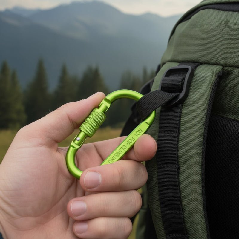 CrestClip D Shaped Carabiner For Hiking And Camping Colorful Lightweight Aluminum