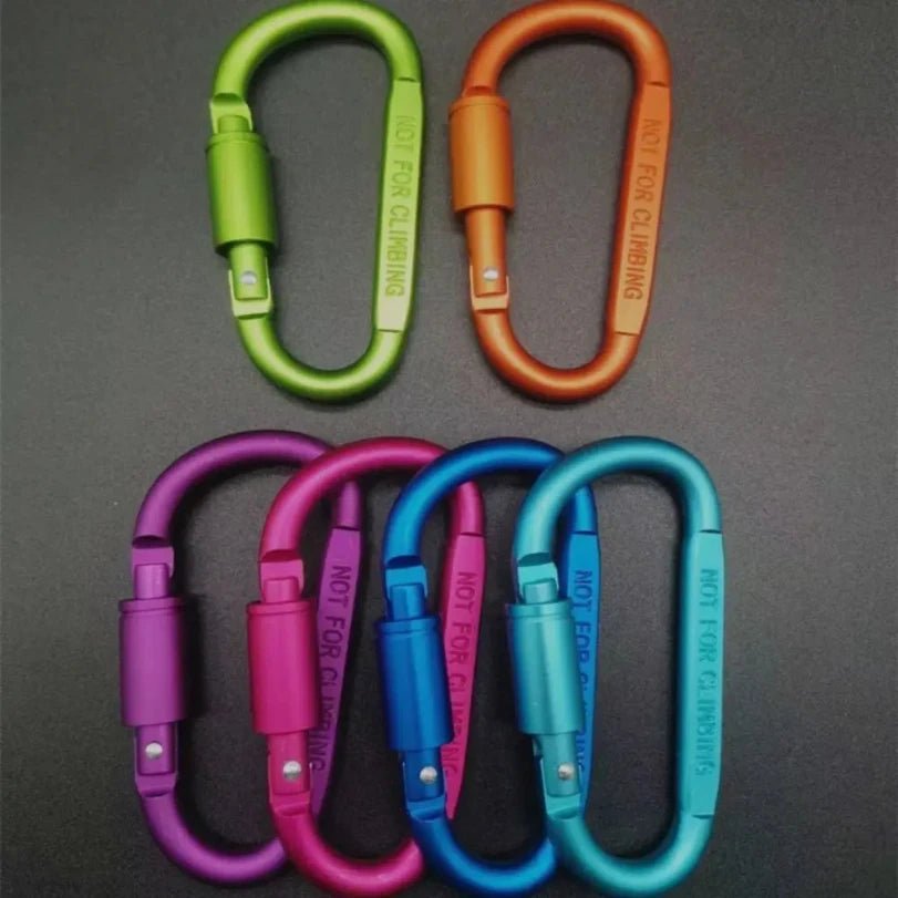 CrestClip D Shaped Carabiner For Hiking And Camping Colorful Lightweight Aluminum