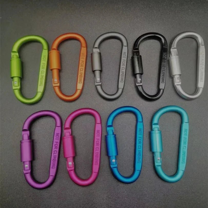 CrestClip D Shaped Carabiner For Hiking And Camping Colorful Lightweight Aluminum