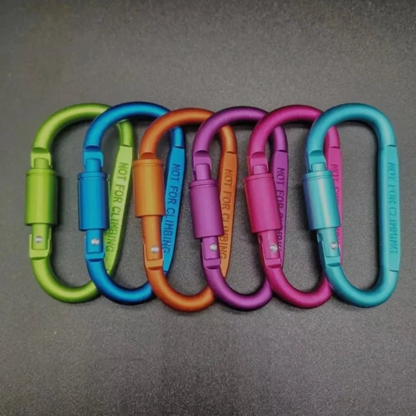 CrestClip D Shaped Carabiner For Hiking And Camping Colorful Lightweight Aluminum