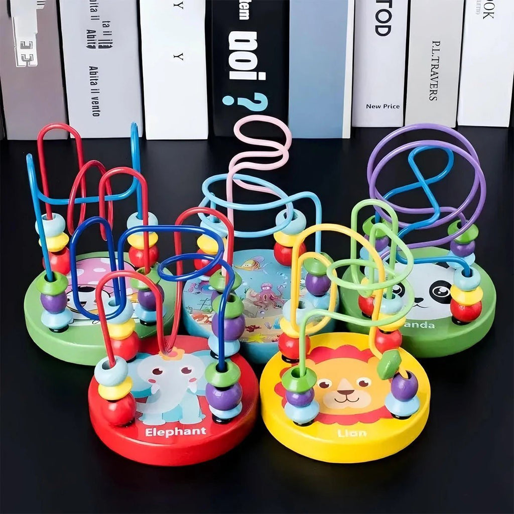 Tiny Trails Compact Wooden Bead Roller Coaster for Montessori Inspired Play