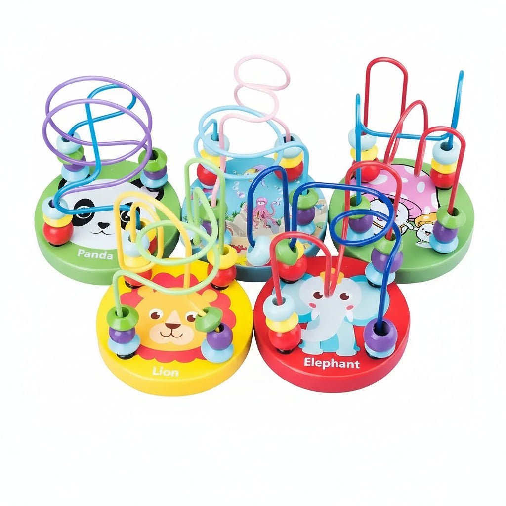 Tiny Trails Compact Wooden Bead Roller Coaster for Montessori Inspired Play