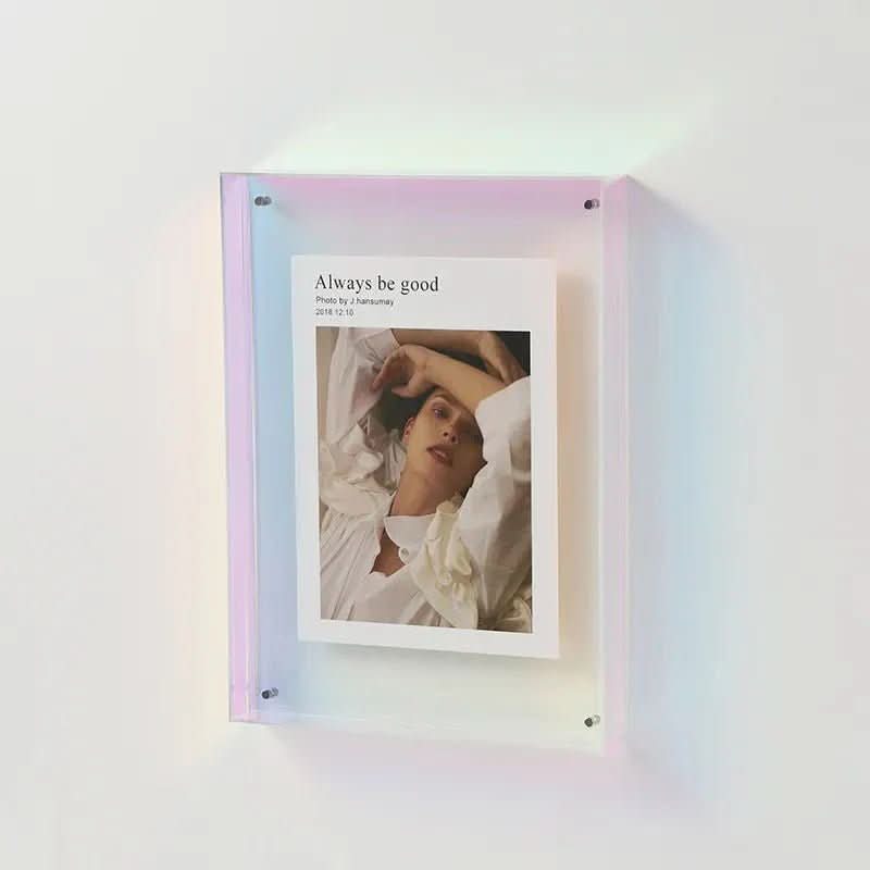 Pixelbright Farverig Fotoramme i Transparent Akryl