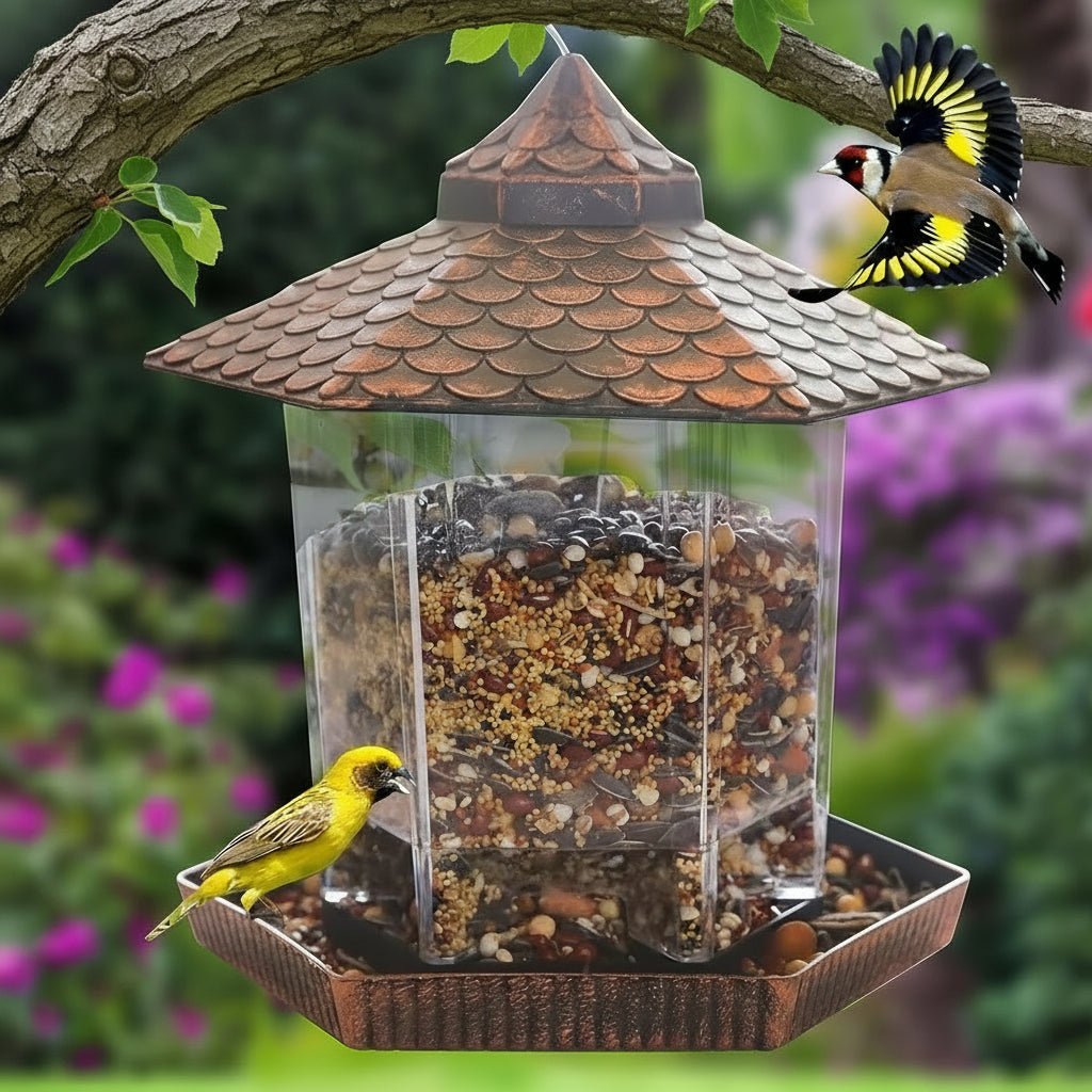 CopperGleam Bird Feeder Elegant Weatherproof Copper Look For Garden And Balcony Decor