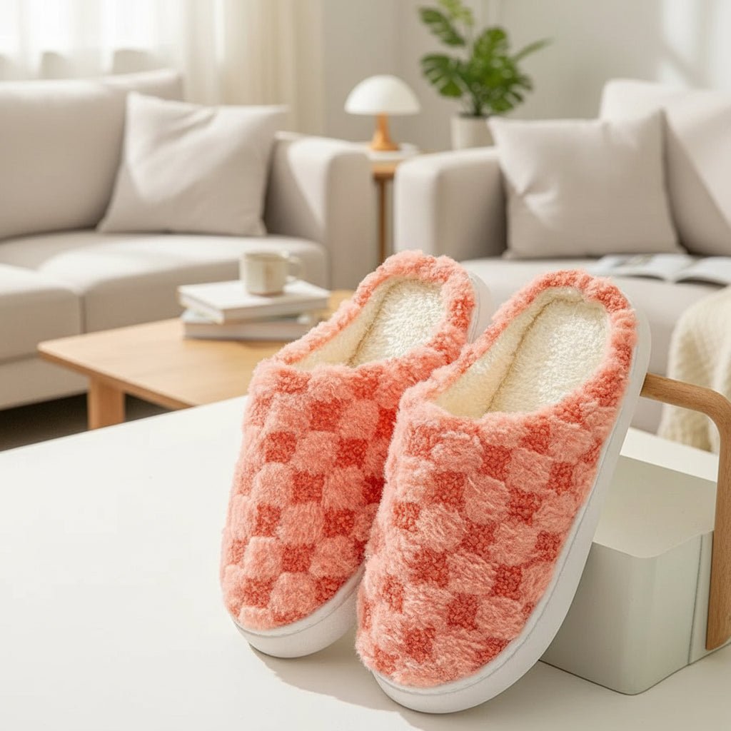 SnugNest Cozy Cotton Slippers For Couples With Thick Padded Sole