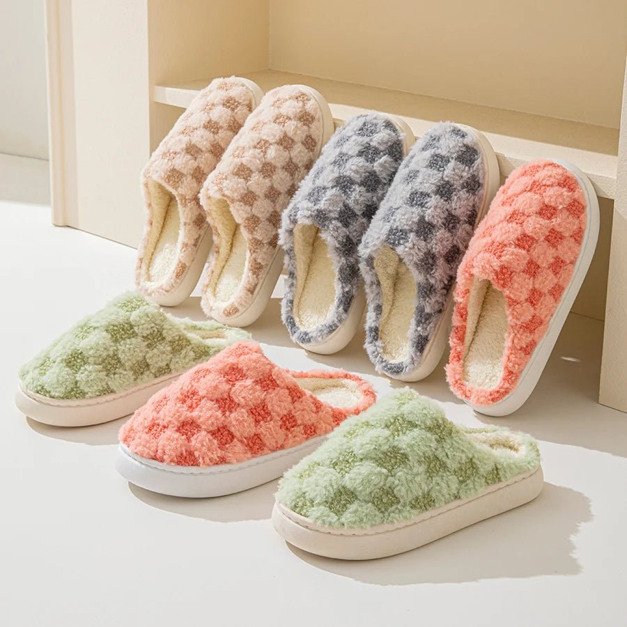 SnugNest Cozy Cotton Slippers For Couples With Thick Padded Sole