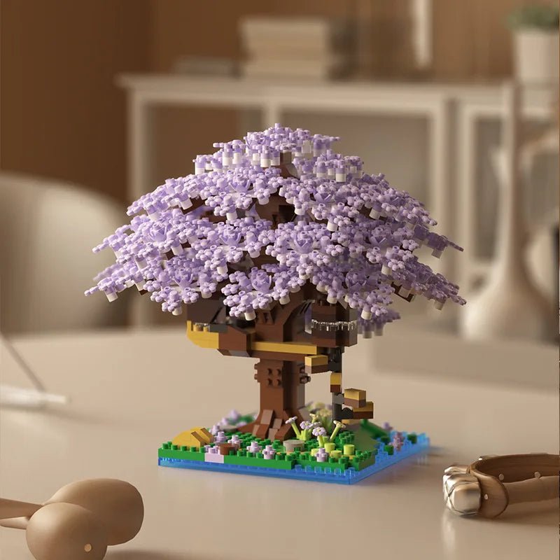 Whimsy Block Magisk Kirsebærblomst Trehytte Microblock Sett for Fantasifulle Jenter