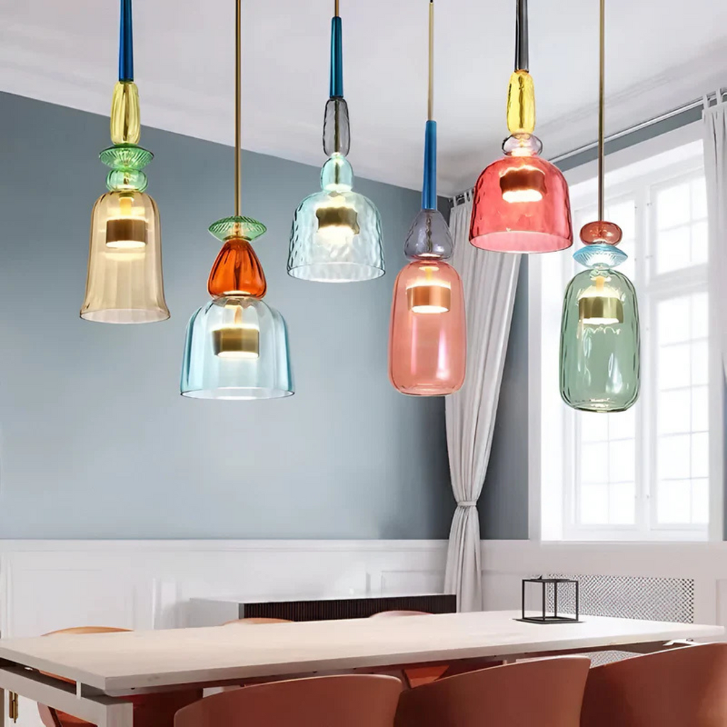 Asteri Macaron Colored Pendant Light for Living Rooms