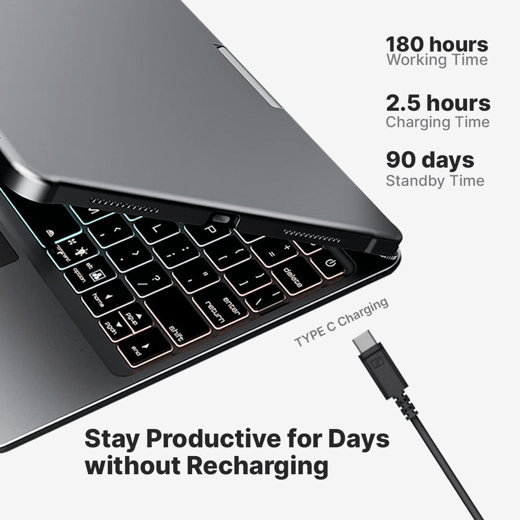 Funda para iPad con teclado inalámbrico giratorio para uso diario de la tablet