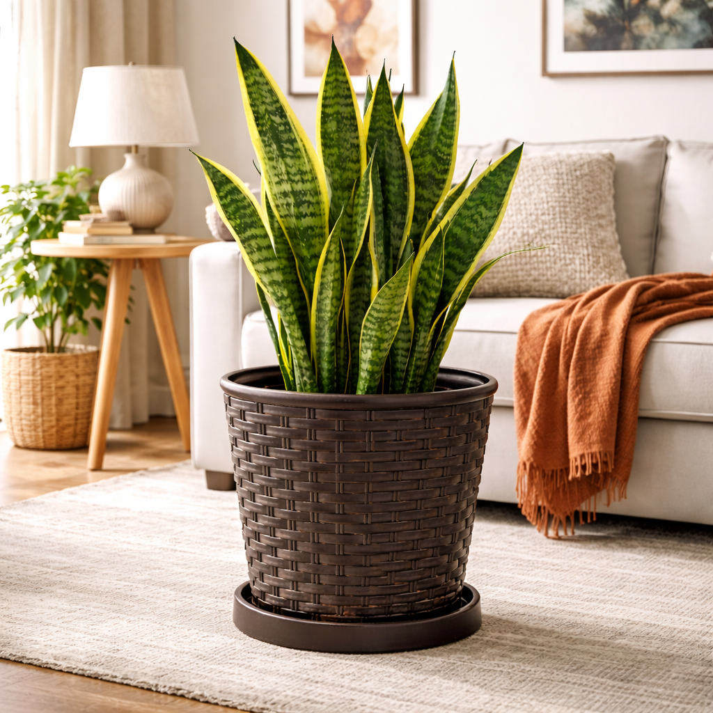 WeaveGrow Pot: Woven Style Planter For Elegant Indoor And Outdoor Decor