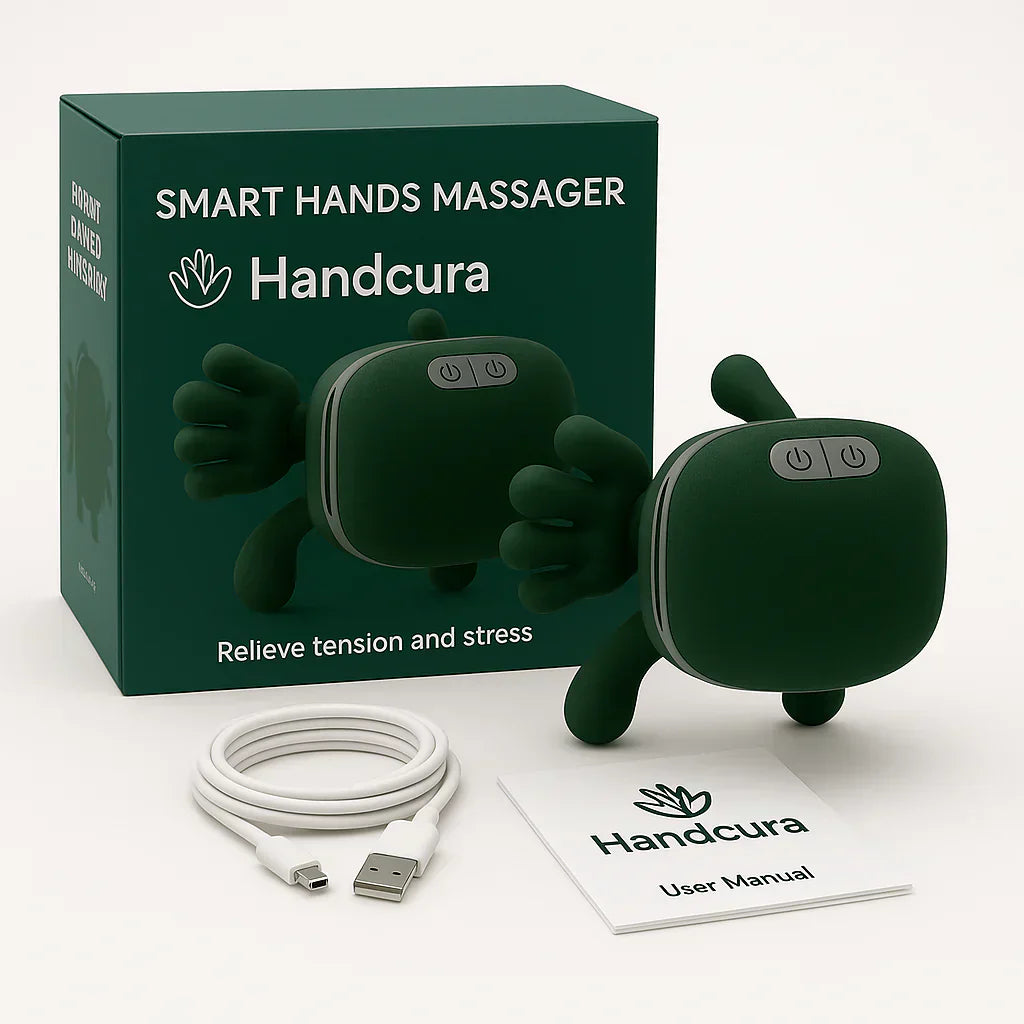 Masajeador PulseFlex para manos y muñecas con batería recargable por USB y calor