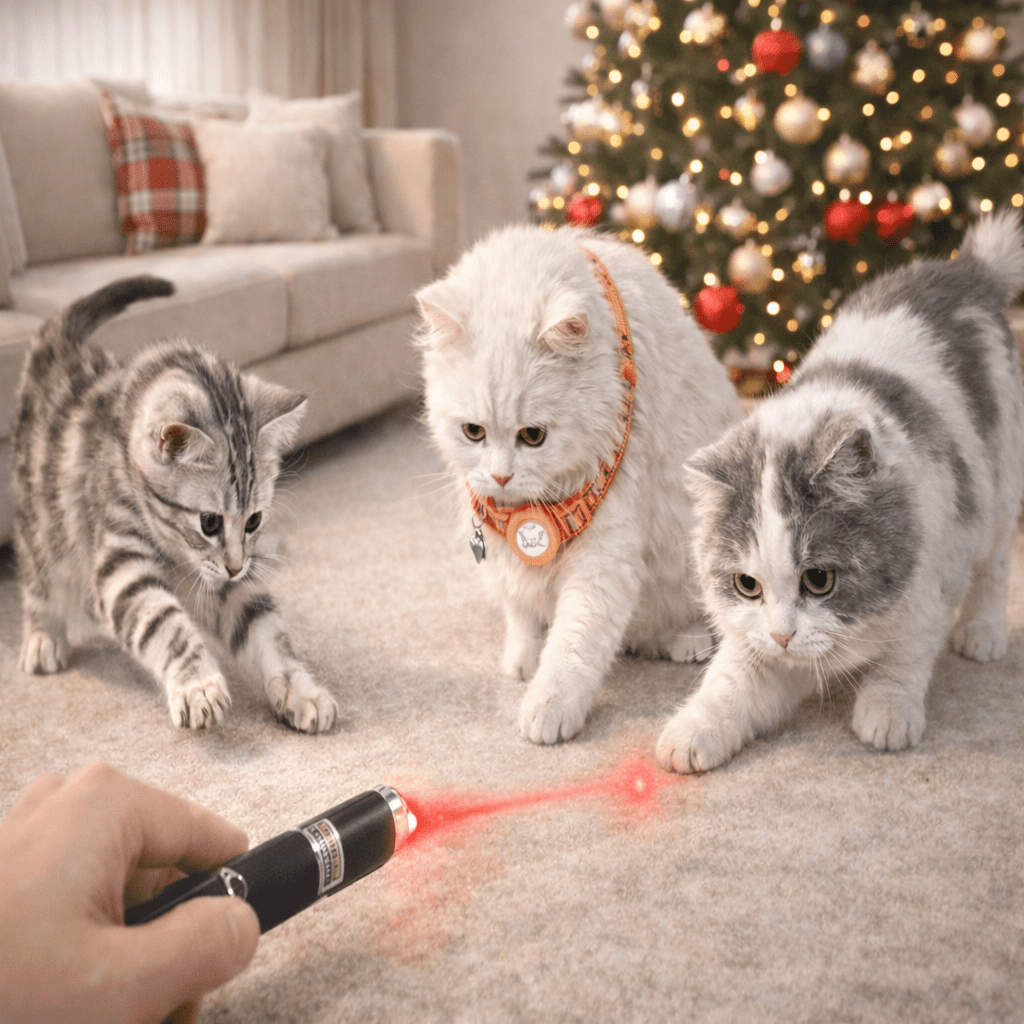 To-i-én mini LED laserpointer og lommelygte kæledyrslegetøj fra LumaPaw til hunde og katte