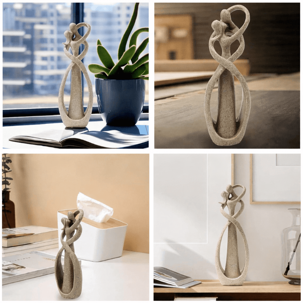 Escultura Amora Embrace para Casais: Amor e Conexão, Decoração Intemporal para Casa