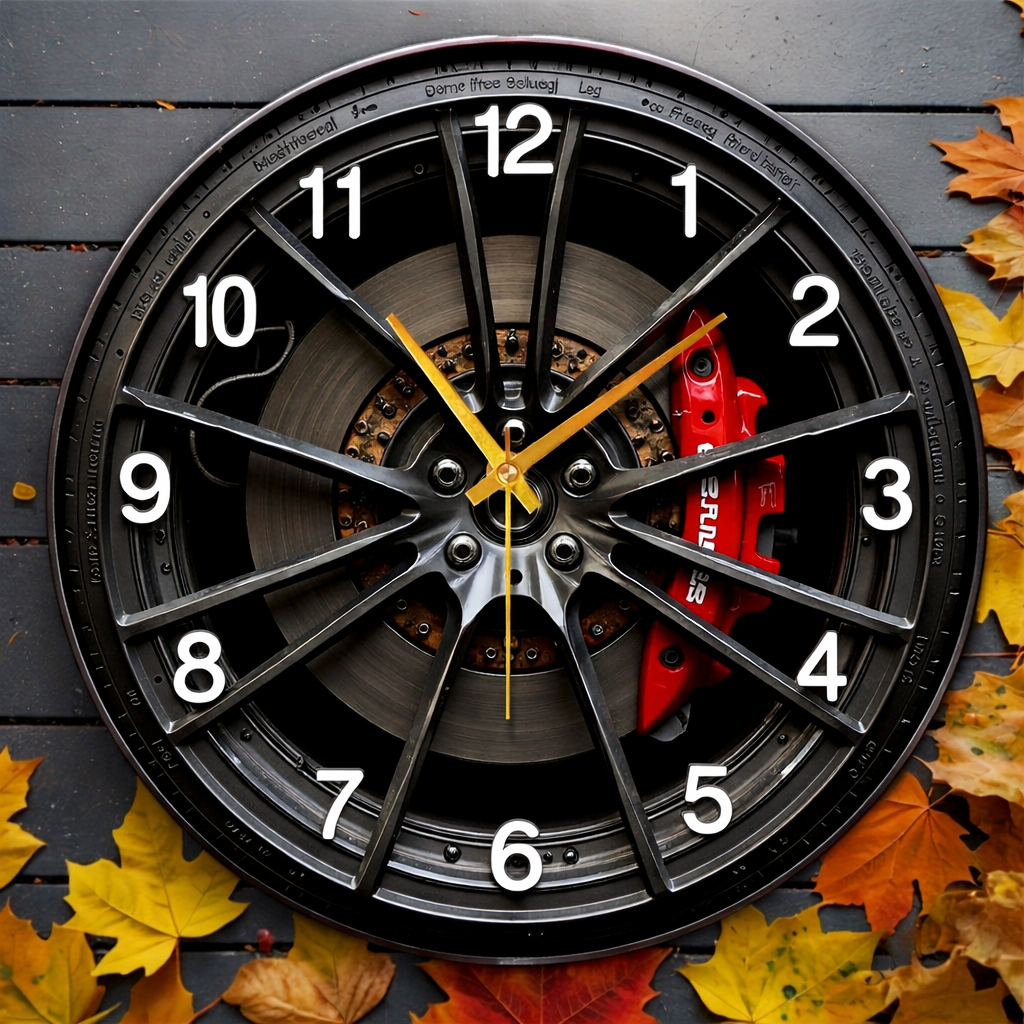 Autodial 2D Wall Clock With Car-Themed Design For Enthusiasts