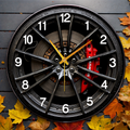 Autodial 2D Wall Clock With Car-Themed Design For Enthusiasts