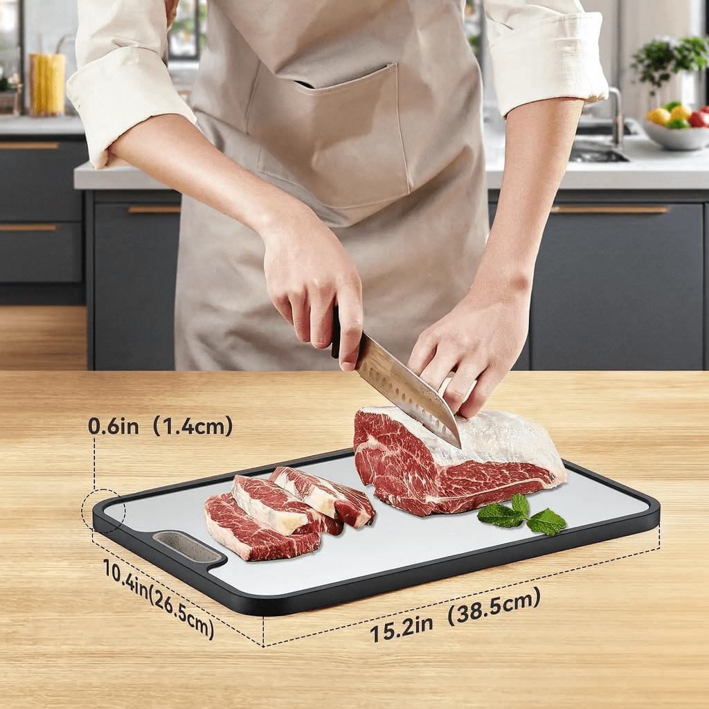 LumaSlice Titanium Cutting Board With Dual-Sided Non Slip Grip Surface