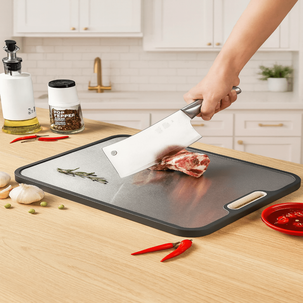 LumaSlice Titanium Cutting Board With Dual-Sided Non Slip Grip Surface