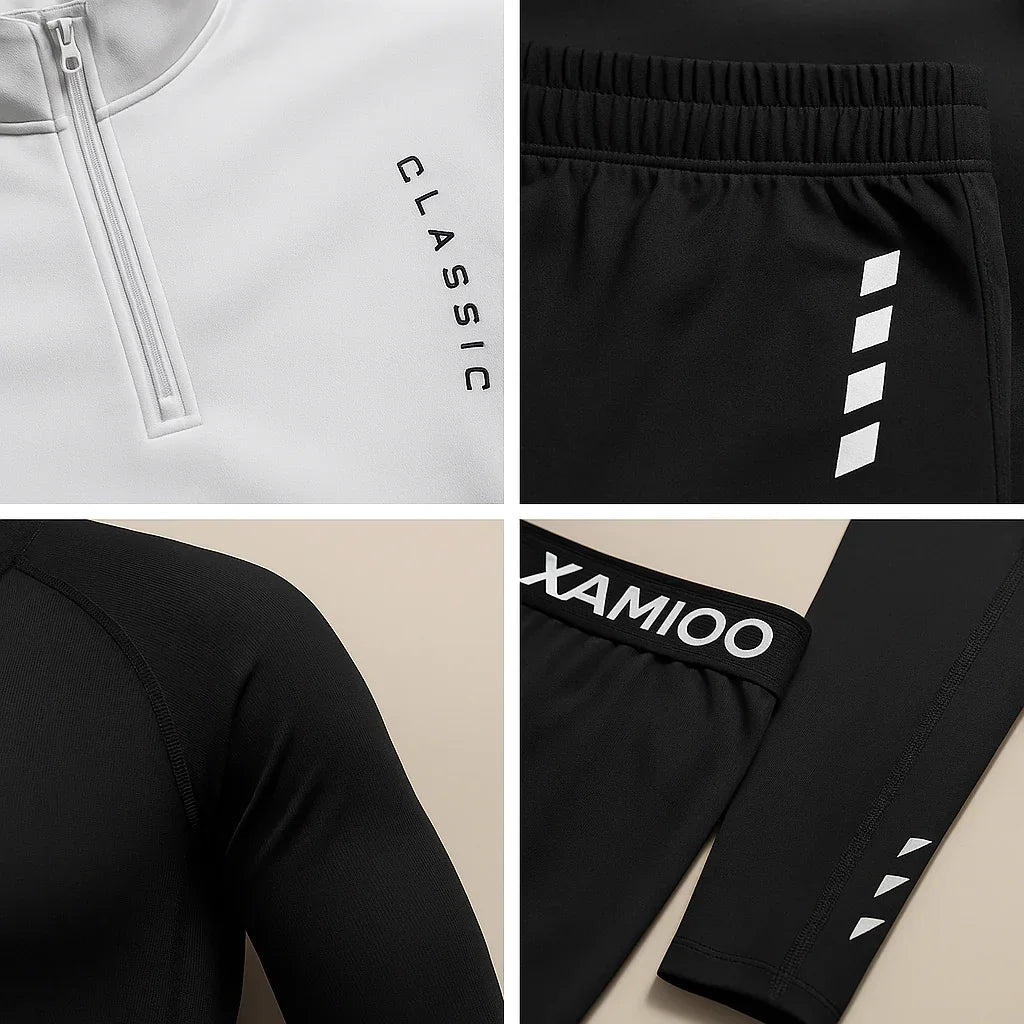 Set da allenamento flessibile da uomo: maglia e pantaloni per attività fisica e allenamenti