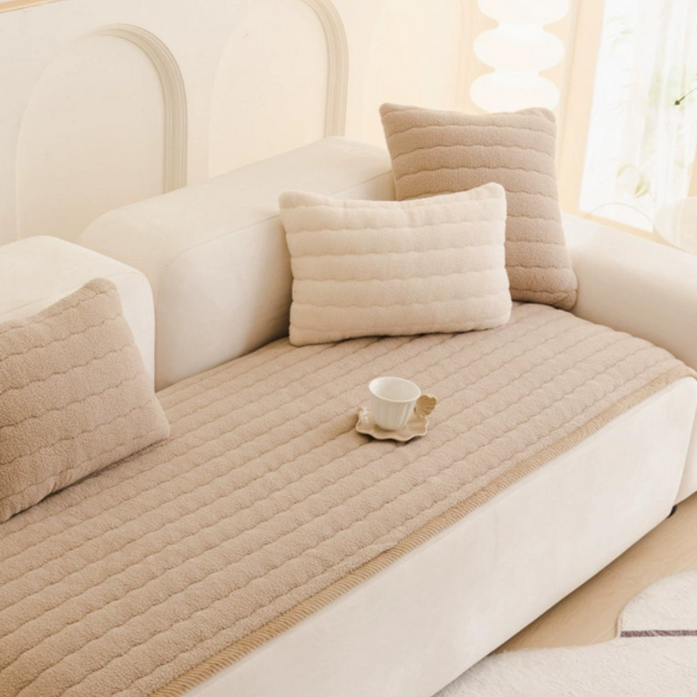 PlushGuard Dense Sofa Cover For Soft Scratch Protection