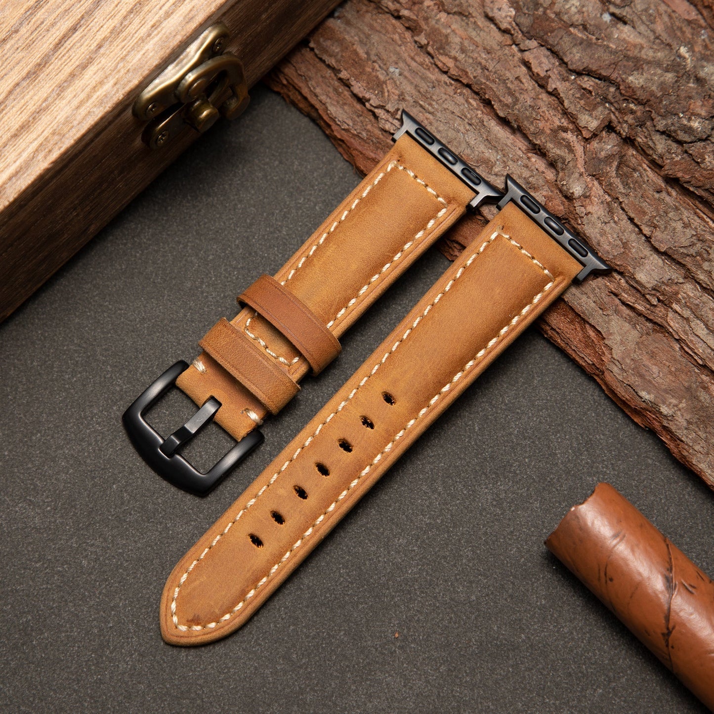 AuroraForge Cinturino in Pelle Vintage Opaco per Apple Watch
