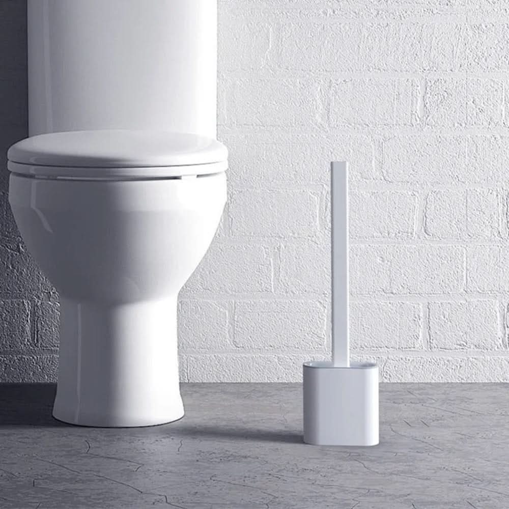 Cepillo de inodoro higiénico PureGuard de silicona con soporte de pared y cabeza flexible