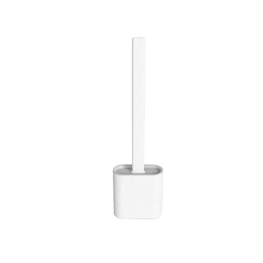 Cepillo de inodoro higiénico PureGuard de silicona con soporte de pared y cabeza flexible