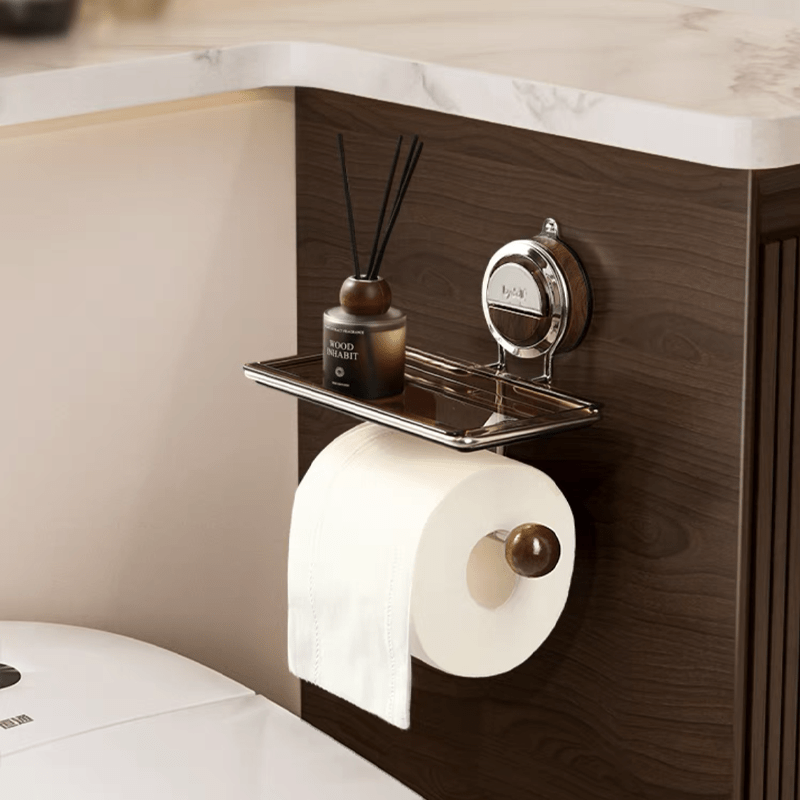 Rollfix No-Drill Stainless Steel Toilet Paper Dispenser With Strong Suction