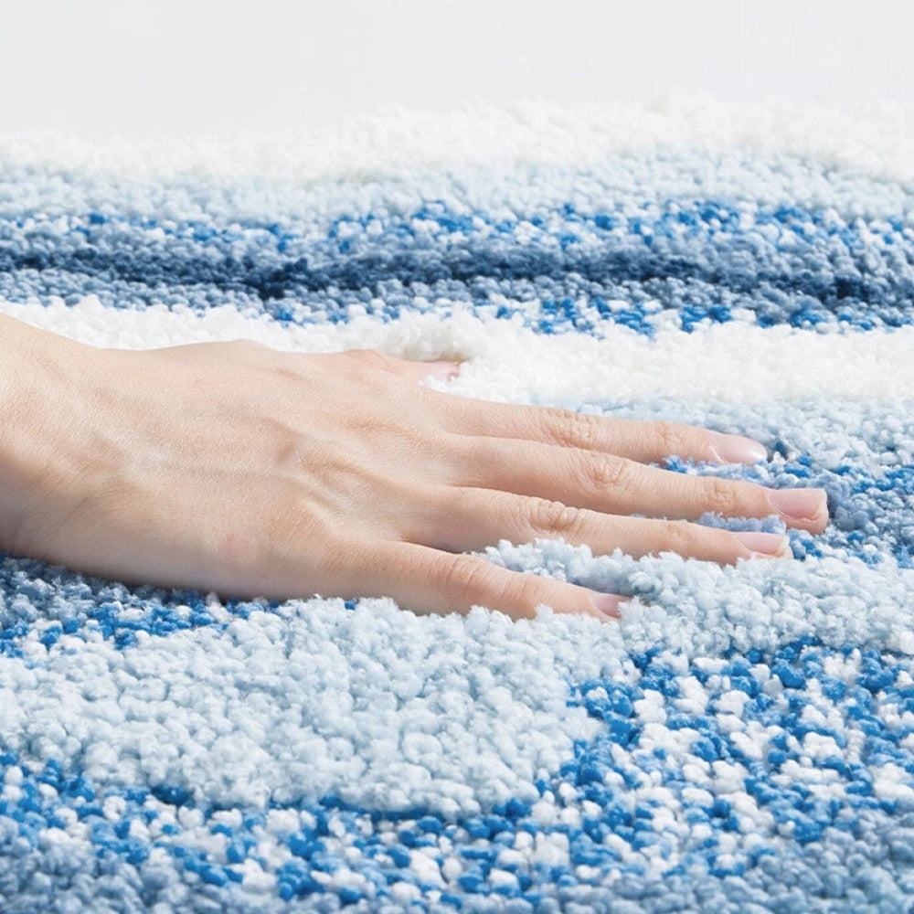Oceanstep Non-Slip Coastal Bath Mat With Seaside Footprint Design