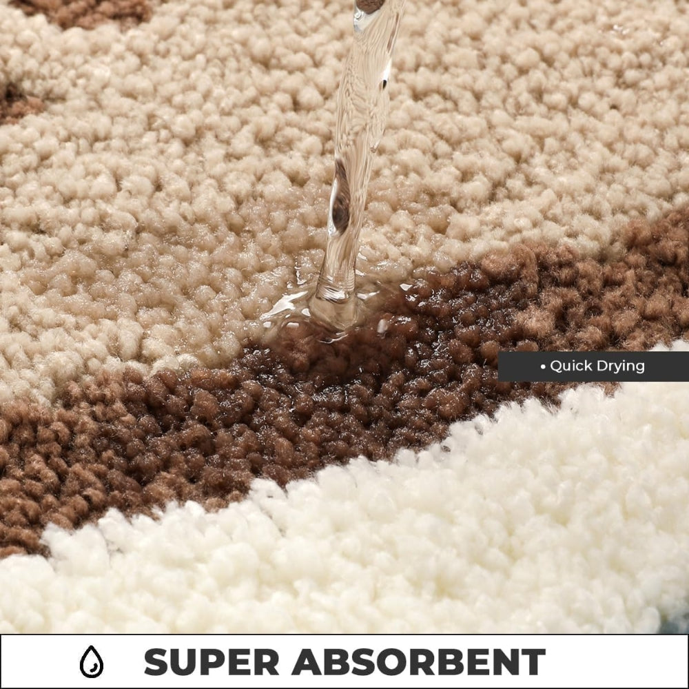 Oceanstep Non-Slip Coastal Bath Mat With Seaside Footprint Design
