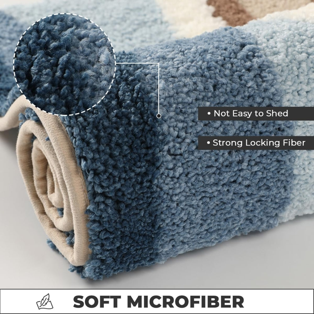 Oceanstep Non-Slip Coastal Bath Mat With Seaside Footprint Design