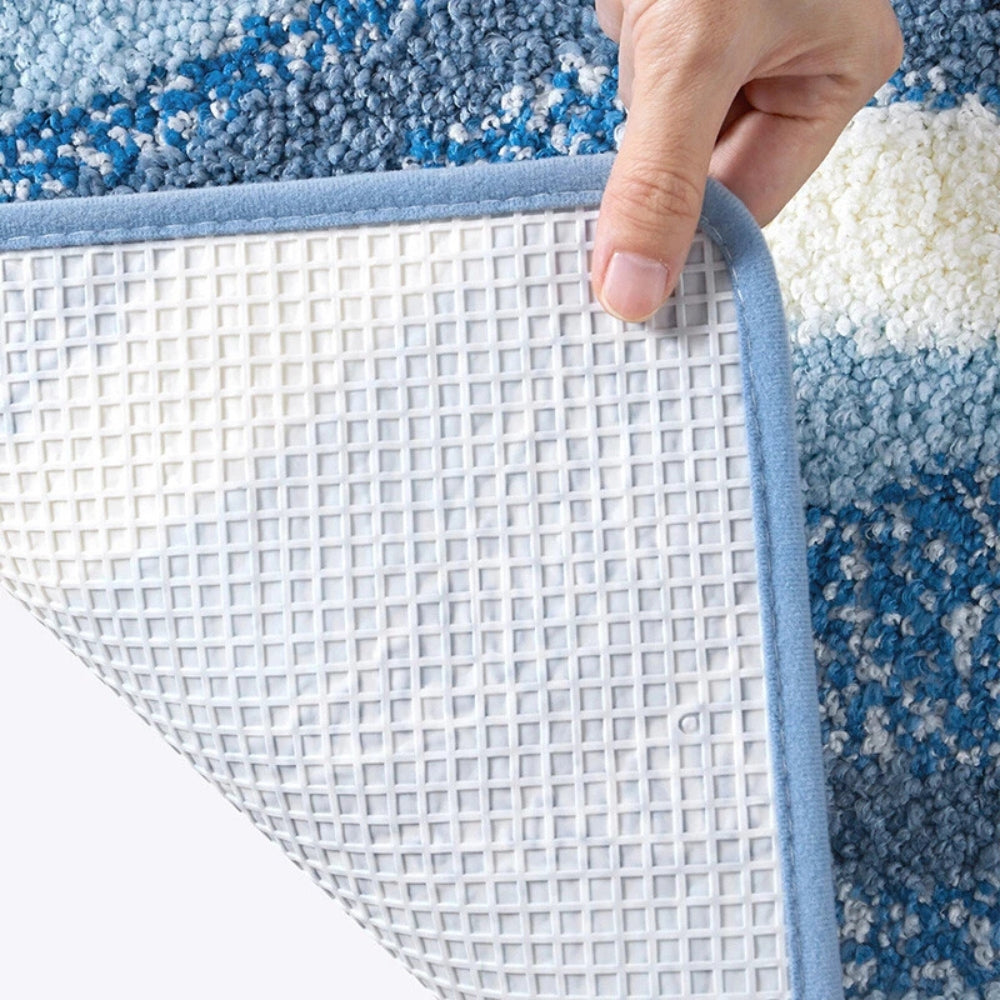 Oceanstep Non-Slip Coastal Bath Mat With Seaside Footprint Design