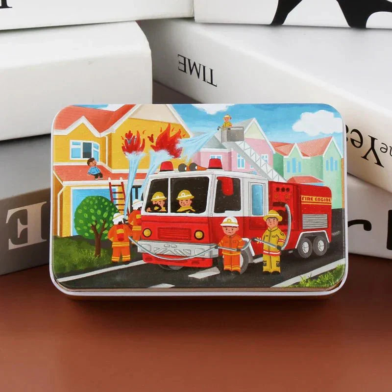 CleverNest Wooden Puzzle For Kids 60-Piece Animal And Vehicle Motifs Builds Logic
