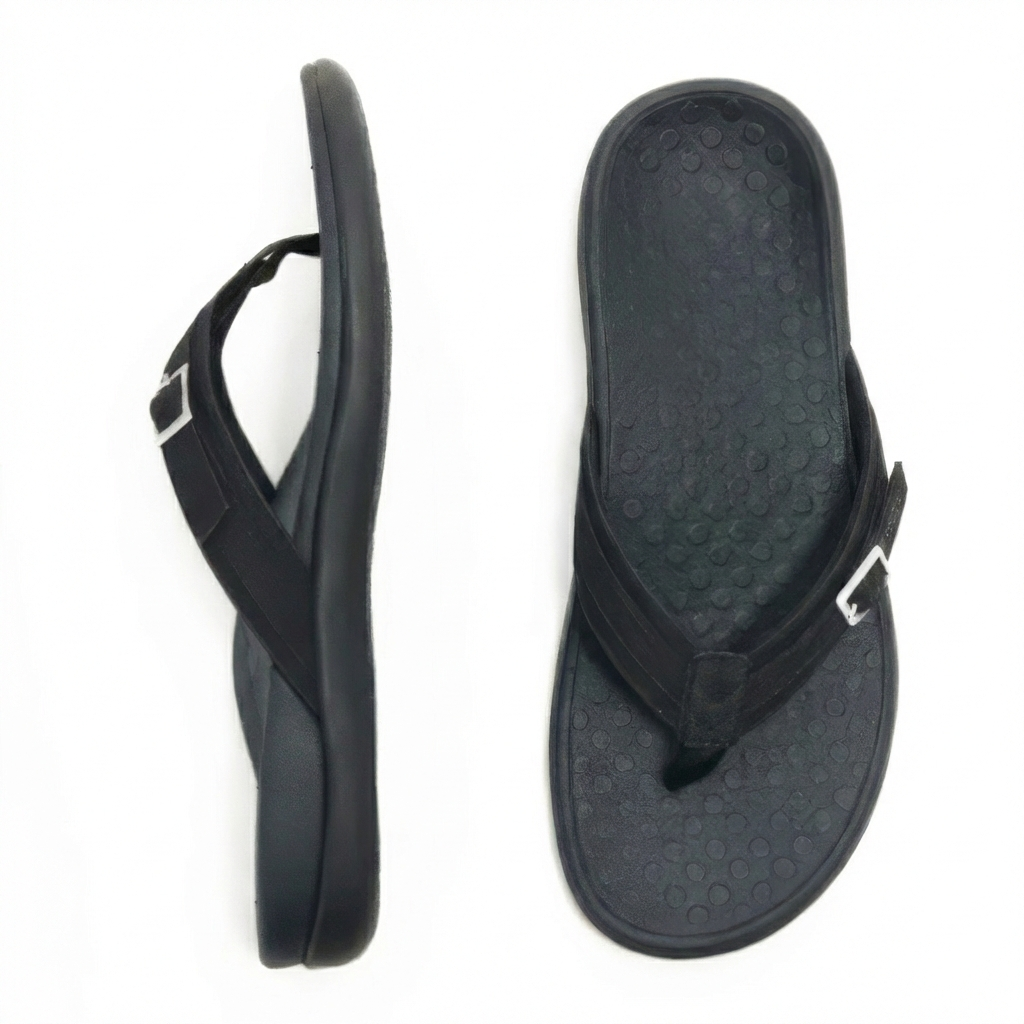 Sandalen mit Fußgewölbeunterstützung und verstellbaren, gepolsterten Zehenstegsandalen für den täglichen Gebrauch