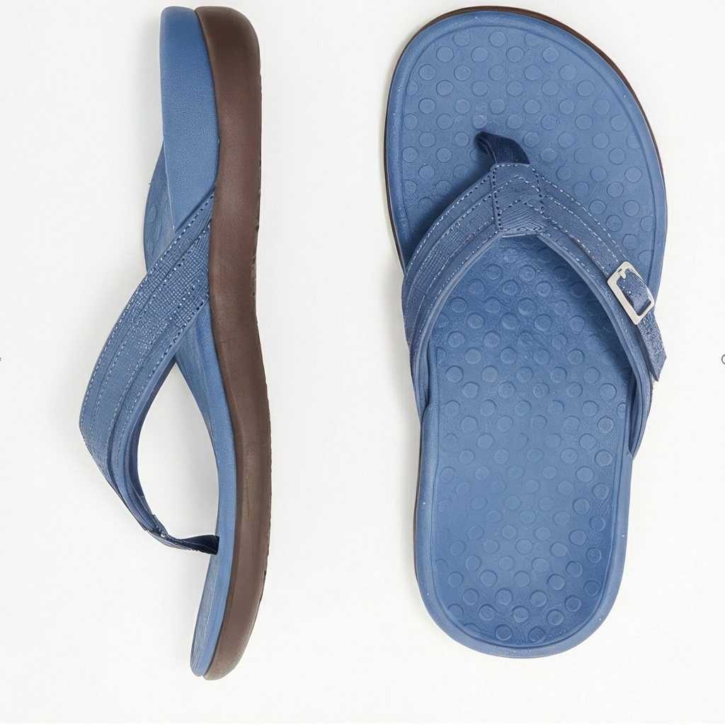 Sandalen mit Fußgewölbeunterstützung und verstellbaren, gepolsterten Zehenstegsandalen für den täglichen Gebrauch