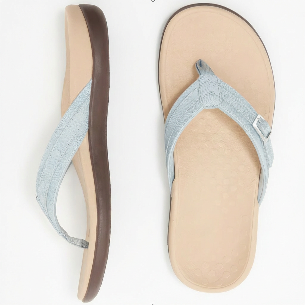 Sandalen mit Fußgewölbeunterstützung und verstellbaren, gepolsterten Zehenstegsandalen für den täglichen Gebrauch