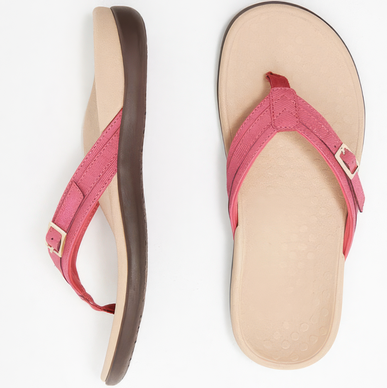 Sandalen mit Fußgewölbeunterstützung und verstellbaren, gepolsterten Zehenstegsandalen für den täglichen Gebrauch