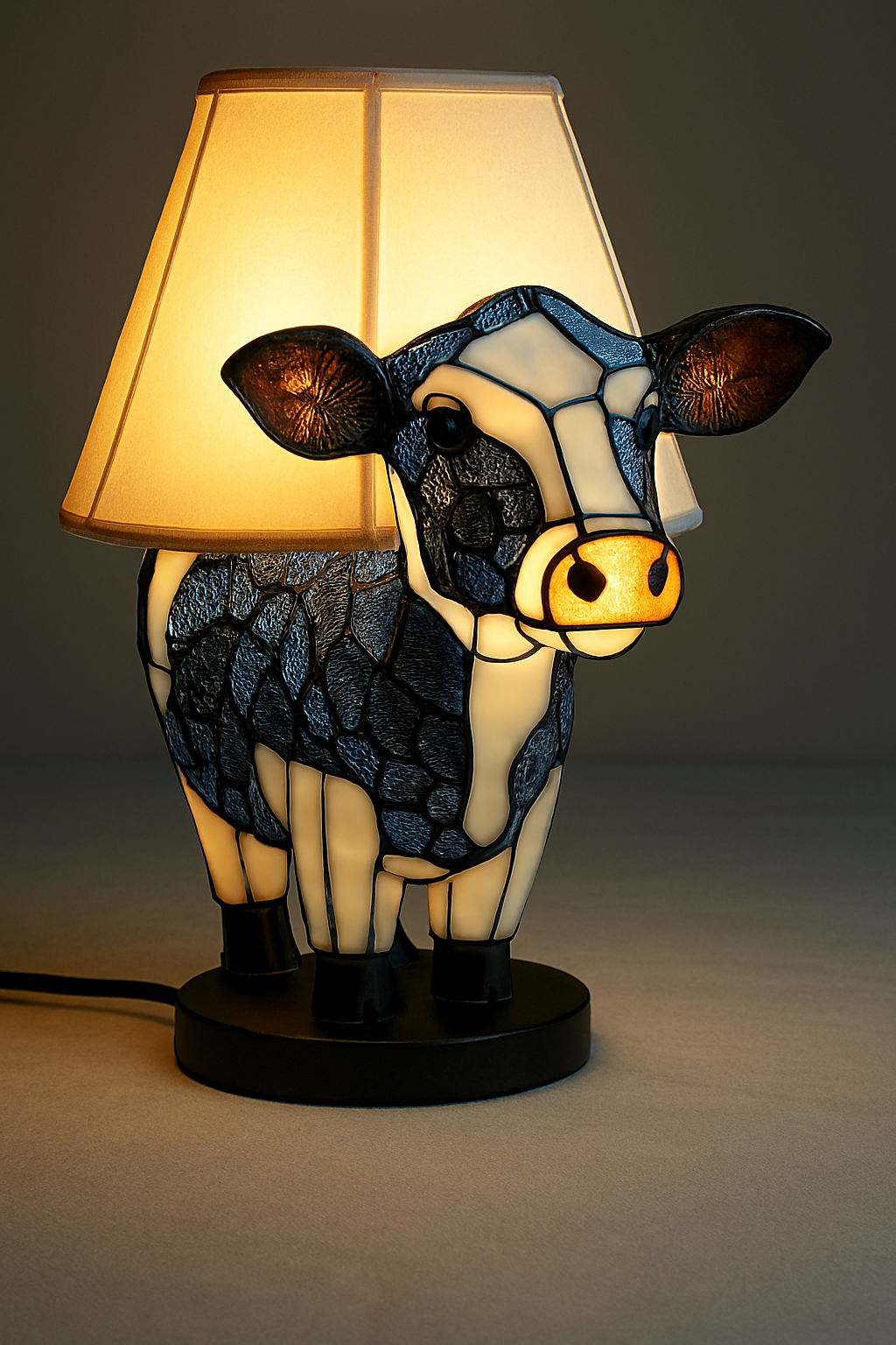Stained Glass Animal Lamp Ornament For Home Decor And Shelf Display