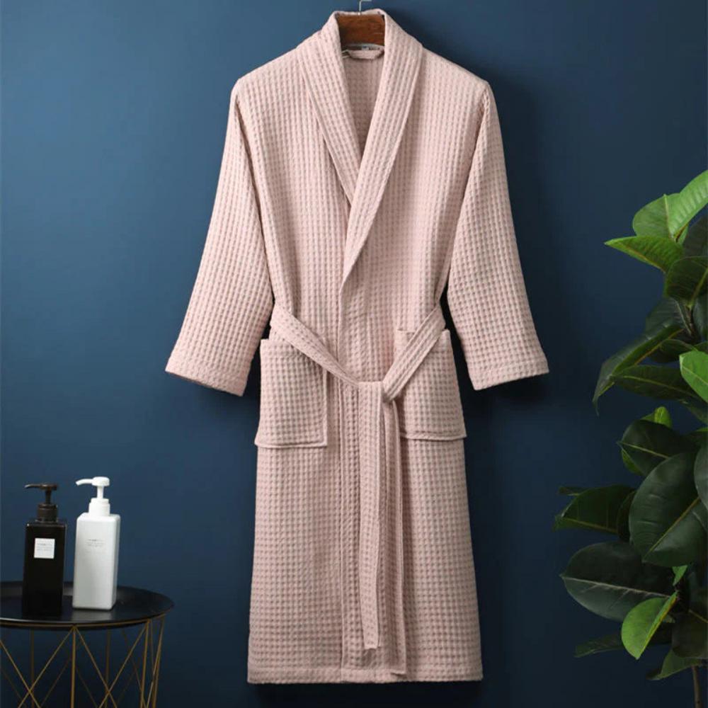 Peignoir spa en coton gaufré pour homme Vistara Living avec ceinture ajustable et poches