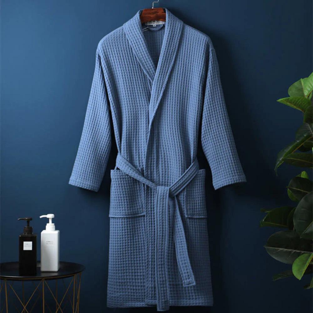Peignoir spa en coton gaufré pour homme Vistara Living avec ceinture ajustable et poches