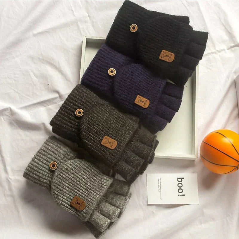 Mănuși tricotate Unisex ComfyGrip, cu design gros și călduros, potrivite pentru scris mesaje text