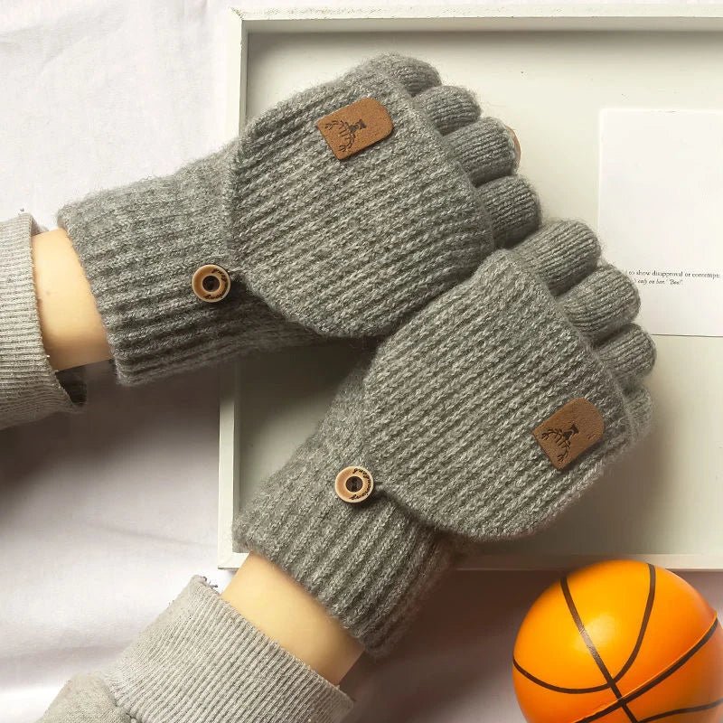 Mănuși tricotate Unisex ComfyGrip, cu design gros și călduros, potrivite pentru scris mesaje text