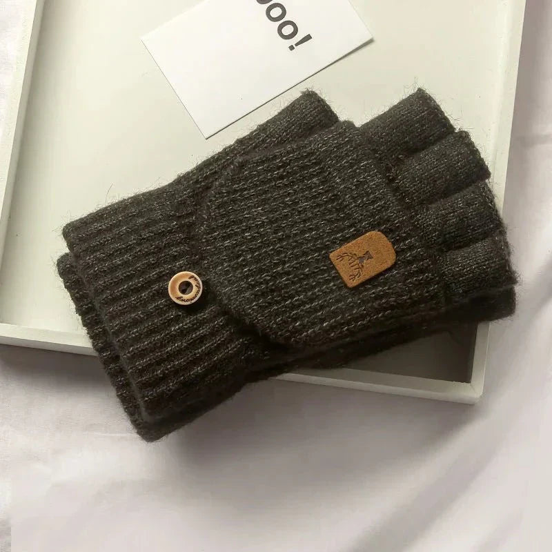 Mănuși tricotate Unisex ComfyGrip, cu design gros și călduros, potrivite pentru scris mesaje text