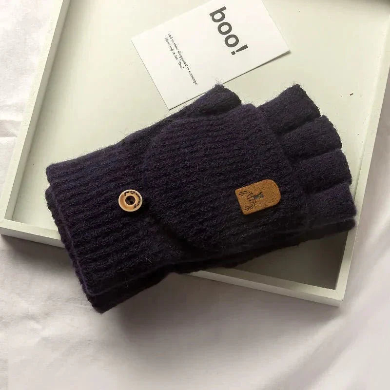 Mănuși tricotate Unisex ComfyGrip, cu design gros și călduros, potrivite pentru scris mesaje text