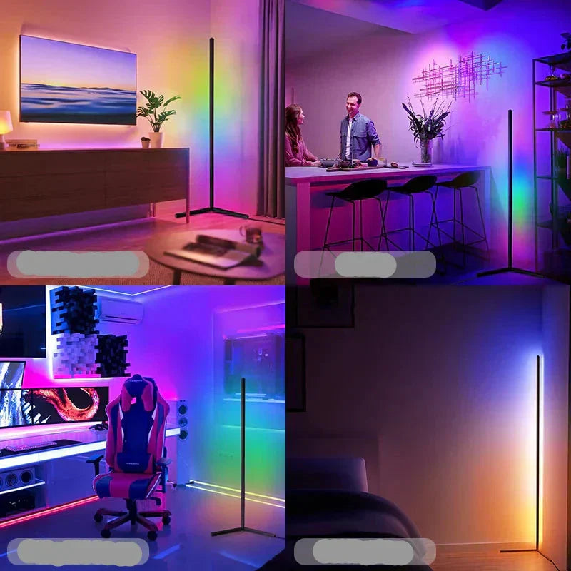 LuminaLux Smart Justerbar Gulvlampe Med App- og Styring via Stemmekommandoer til Stemning