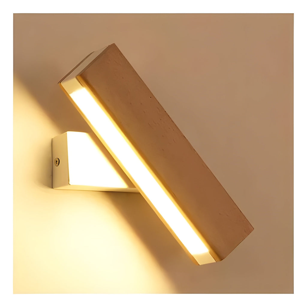 Nova Skandinavisk Varm LED Vägglampa i Trä med Naturliga Trädetaljer